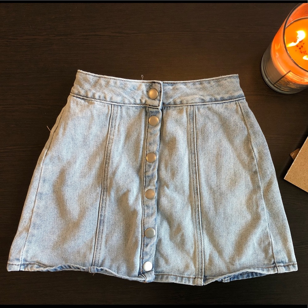 Denim Button Up Skirt